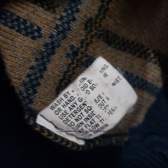 Vintage Captor Mens Navy Sweater Size XXL Window Pane Plaid Preppy Office Casual - Picture 5 of 8